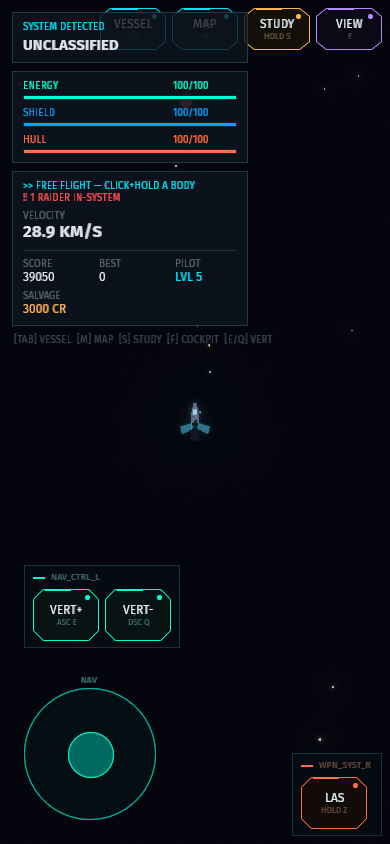 Orbit Jumper running in a phone browser in portrait orientation