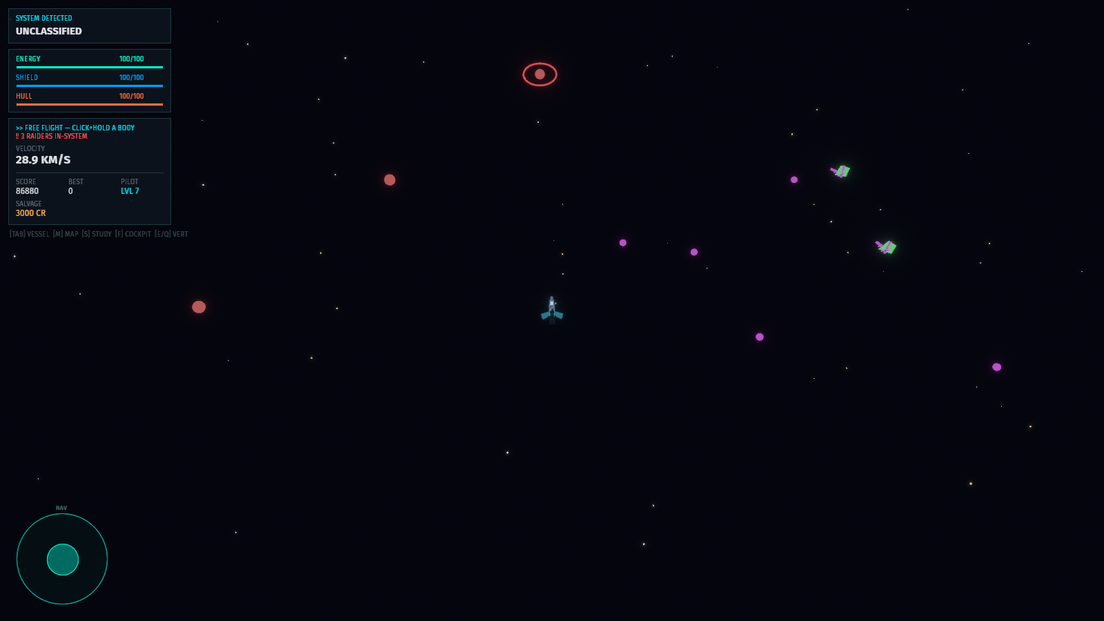 A pulsing lock ring around a clicked target in tactical view